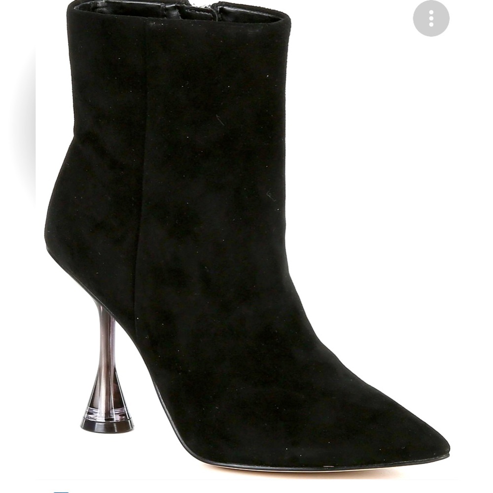 Gianni Bini Fawlie Suede Clear Flared Heel Booties